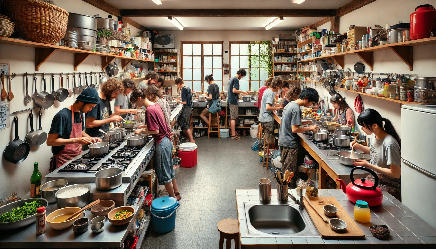 Cooking in a Hostel Kitchen
